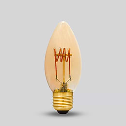 Soho Lighting E27 Amber Candle C35 LED Light Bulb 3W 1800K CRI>95 T-Spiral Filament Dimmable