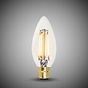 Soho Lighting B22 Classic Clear Candle Dimmable LED Bulb C35, 4W, 2700K, High CRI
