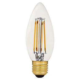 Soho Lighting E27 Clear Candle C35 LED Light Bulb 4.2W 2700K CRI>93 Straight Filament Dimmable