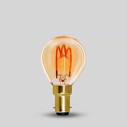Soho Lighting B15 Amber Golfball P45 LED Light Bulb 3W 1800K CRI>95 T-Spiral Filament Dimmable
