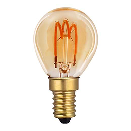 Soho Lighting E14 Amber Golfball P45 LED Light Bulb 3W 1800K CRI>95 T-Spiral Filament Dimmable