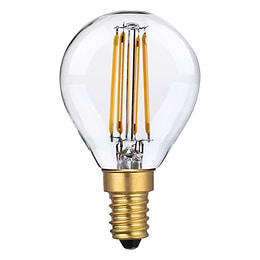 Soho Lighting E14 Clear Golfball P45 LED Light Bulb 4.2W 2700K CRI>93 Straight Filament Dimmable