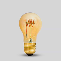 Soho Lighting E27 Amber GLS A60 LED Light Bulb 4W 1800K CRI>95 T-Spiral Filament Dimmable