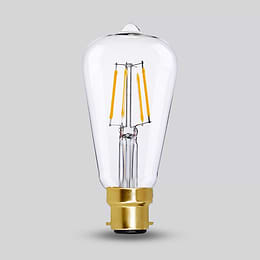 Soho Lighting B22 Classic Clear Teardrop Dimmable LED Bulb ST64, 7W, 2700K, High CRI