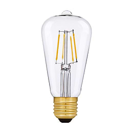 Soho Lighting E27 Clear Teardrop ST64 LED Light Bulb 7.3W 2700K CRI>93 Straight Filament Dimmable
