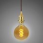 Soho Lighting Gold Decorative Bulb Holder with Brown Twisted Cable