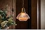 Soho Lighting Hollen Polished Brass Brimmed Dome Holophane Breakfast Bar Pendant Light