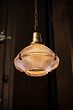 Soho Lighting Hollen Polished Brass Brimmed Dome Holophane Breakfast Bar Pendant Light