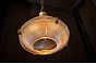 Soho Lighting Hollen Polished Brass Brimmed Dome Holophane Breakfast Bar Pendant Light