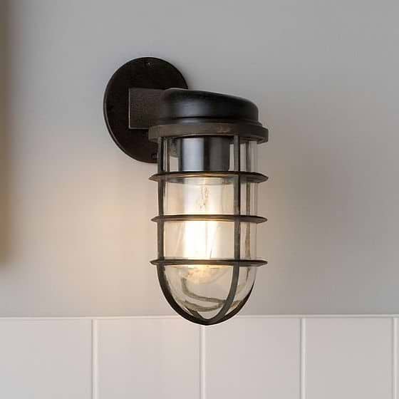 Broadwick Weathered Black IP44 Rated Nautical Bathroom Bulkhead Wall Light - Soho Lighting