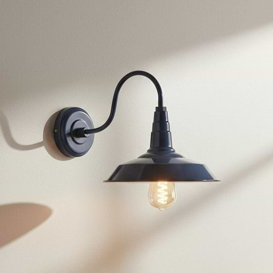 Leaden Grey Slate Industrial Wall Light - Argyll