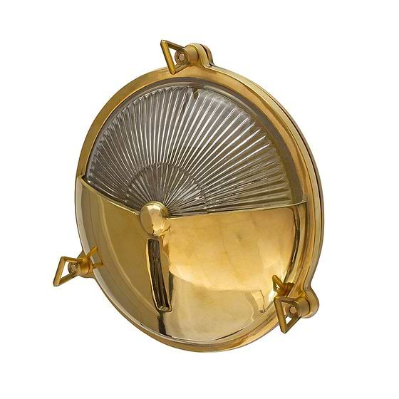 Soho Lighting Carlisle Half Cover IP65 Outdoor & Bathroom Polished Solid Brass Wall Light