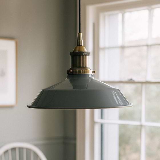Slate Grey Small Trinity Metal Painted Pendant Light