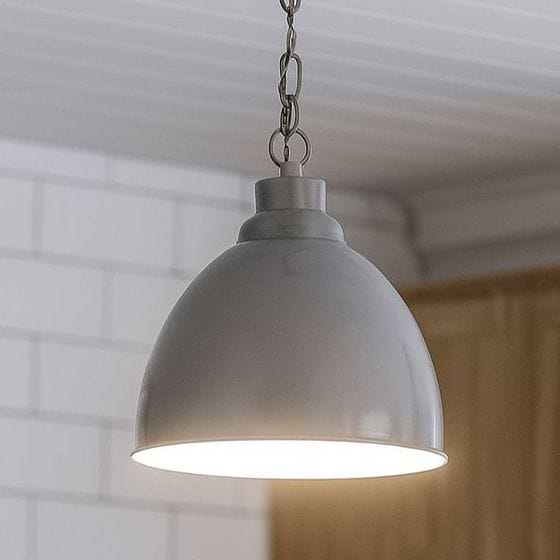 French Grey Vintage Long Drop Pendant Light - Oxford