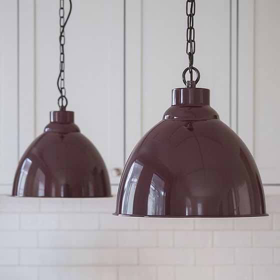 Mulberry Red Burgundy Vintage Pendant Light - Oxford