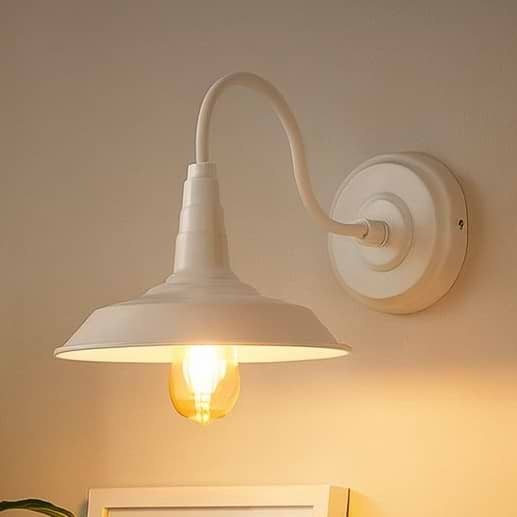 Pure White Industrial Bedroom Wall Light - Argyll - Soho Lighting