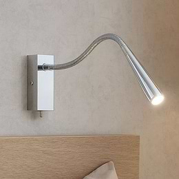 Saxby Madison Brushed Chrome 1W SW warm white LED Reading Wall Light