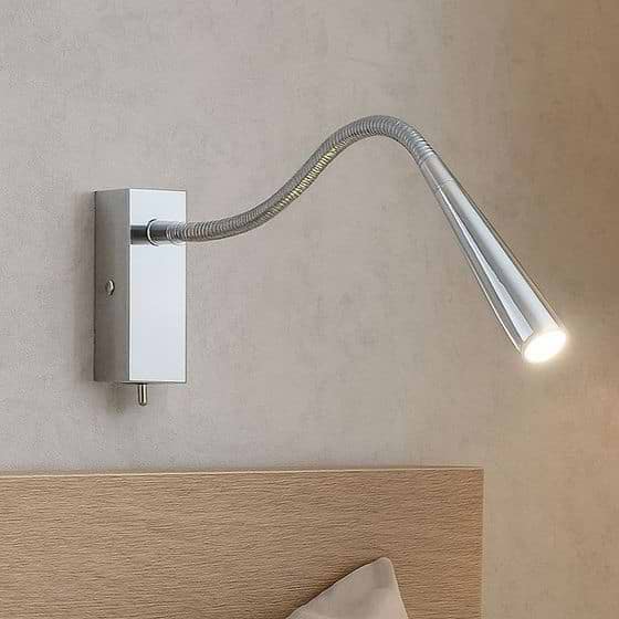 Saxby Madison Brushed Chrome 1W SW warm white LED Reading Wall Light