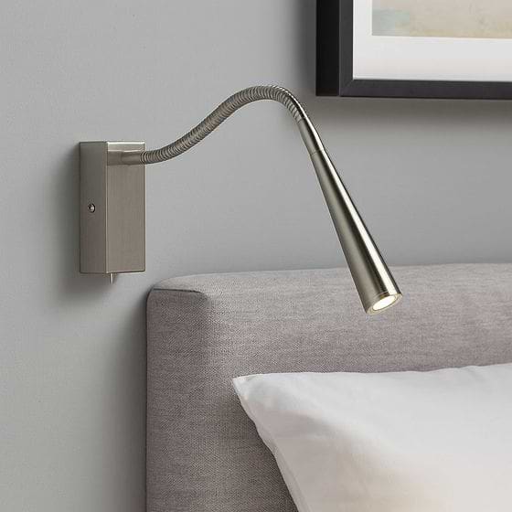 Saxby Madison Polished Chrome 1W SW warm white LED Reading Wall Light