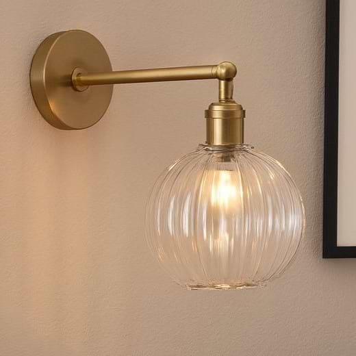 Henley Fluted Globe Glass Wall Light