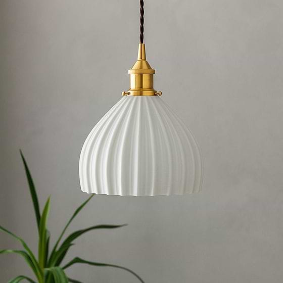 Large Scallop Shell Surf White Pendant Light