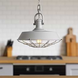 Brewer Cage Industrial  Pendant Light French Grey