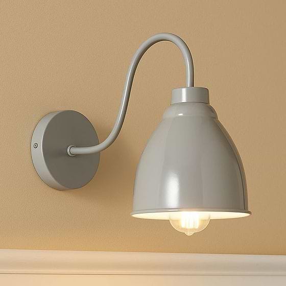 Satin French Grey Vintage Wall Light - Oxford