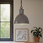 French Grey Industrial Hallway Hallway Pendant Light - Wardour