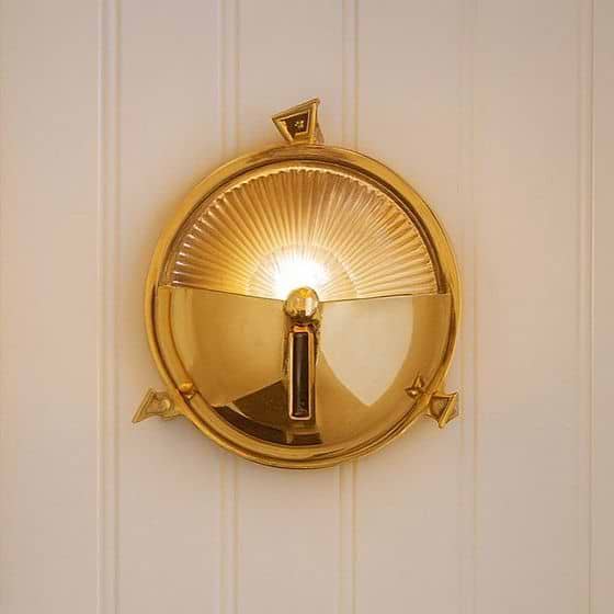 Soho Lighting Carlisle Half Cover IP65 Outdoor & Bathroom Polished Solid Brass Wall Light