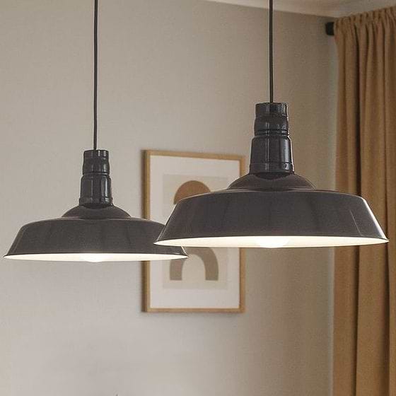 Leaden Grey Slate Industrial Breakfast Bar Pendant Light - Argyll