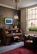Soho Lighting D'Arblay Brass French Rise and Fall Large Scalloped Dome Dining Room Pendant Light