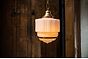 Soho Lighting The Dean Art Deco Aged Lacquered Brass Opal Schoolhouse Kitchen island Pendant Light