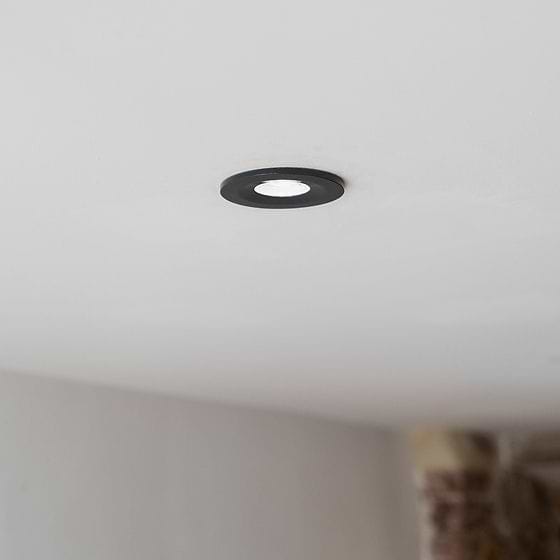Soho Lighting Anthracite LED Downlights, Fire Rated, Fixed, IP65, CCT Switch, High CRI, Dimmable