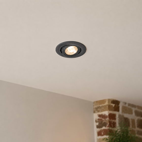 Soho Lighting Graphite Grey 3K Warm White Tiltable LED Downlights, Fire Rated, IP44, High CRI, Dimmable