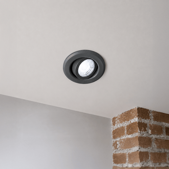Soho Lighting Anthracite 4K Cool White Tiltable LED Downlights, Fire Rated, IP44, High CRI, Dimmable