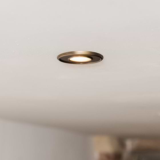 Soho Lighting Aged Brass CCT Dim To Warm LED Downlight Fire Rated IP65