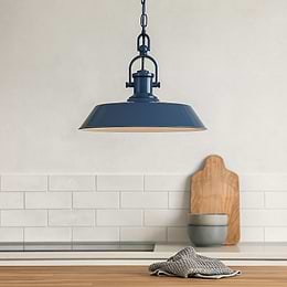 Brewer Industrial Breakfast Bar Pendant Light Leaden Grey Slate - Soho Lighting