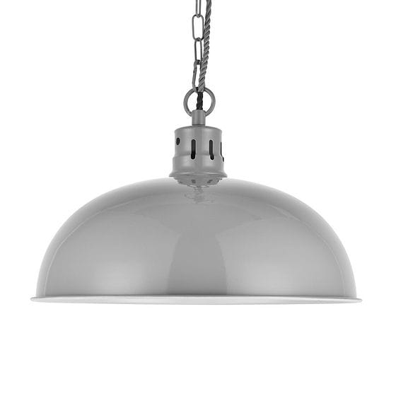 French Grey Rustic Dome Dining Room Pendant Light - Berwick - Soho Lighting