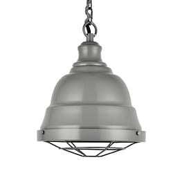 French Grey Vintage Cage Bell Landing Pendant Light - Ganton - Soho Lighting