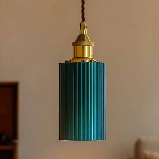 Ionian Ripple Shallow Emerald Green Pendant Light