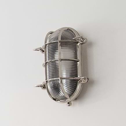 Soho Lighting Flaxman IP65 Outdoor & Bathroom Nickel Bulkhead Wall Light