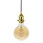 Soho Lighting Gold Decorative Bulb Holder with Black Twisted Cable