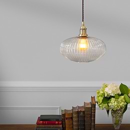 Ribbed Glass Pendant Light