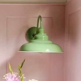 Chalk Mint Green Reclaimed Style Wall Light - Portland - Soho Lighting