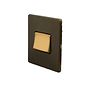 Soho Lighting Bronze & Brushed Brass 10A 1 Gang 1 Way 3-Pole Fan Isolator Black Inserts Screwless