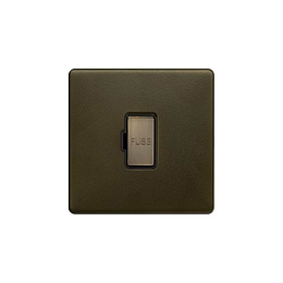 Soho Lighting Bronze 13A Unswitched FCU Black Inserts Screwless