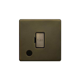 Soho Lighting Bronze 13A Unswitched FCU Flex Outlet Black Inserts Screwless