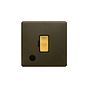 Soho Lighting Bronze & Brushed Brass 13A Unswitched Flex Outlet Black Inserts Screwless