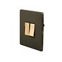 Soho Lighting Bronze & Brushed Brass 13A Switched Fused Spur (FCU) Black Inserts Screwless