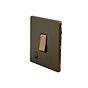 Soho Lighting Bronze 20A 1 Gang DP Switch Flex Outlet Black Inserts Screwless